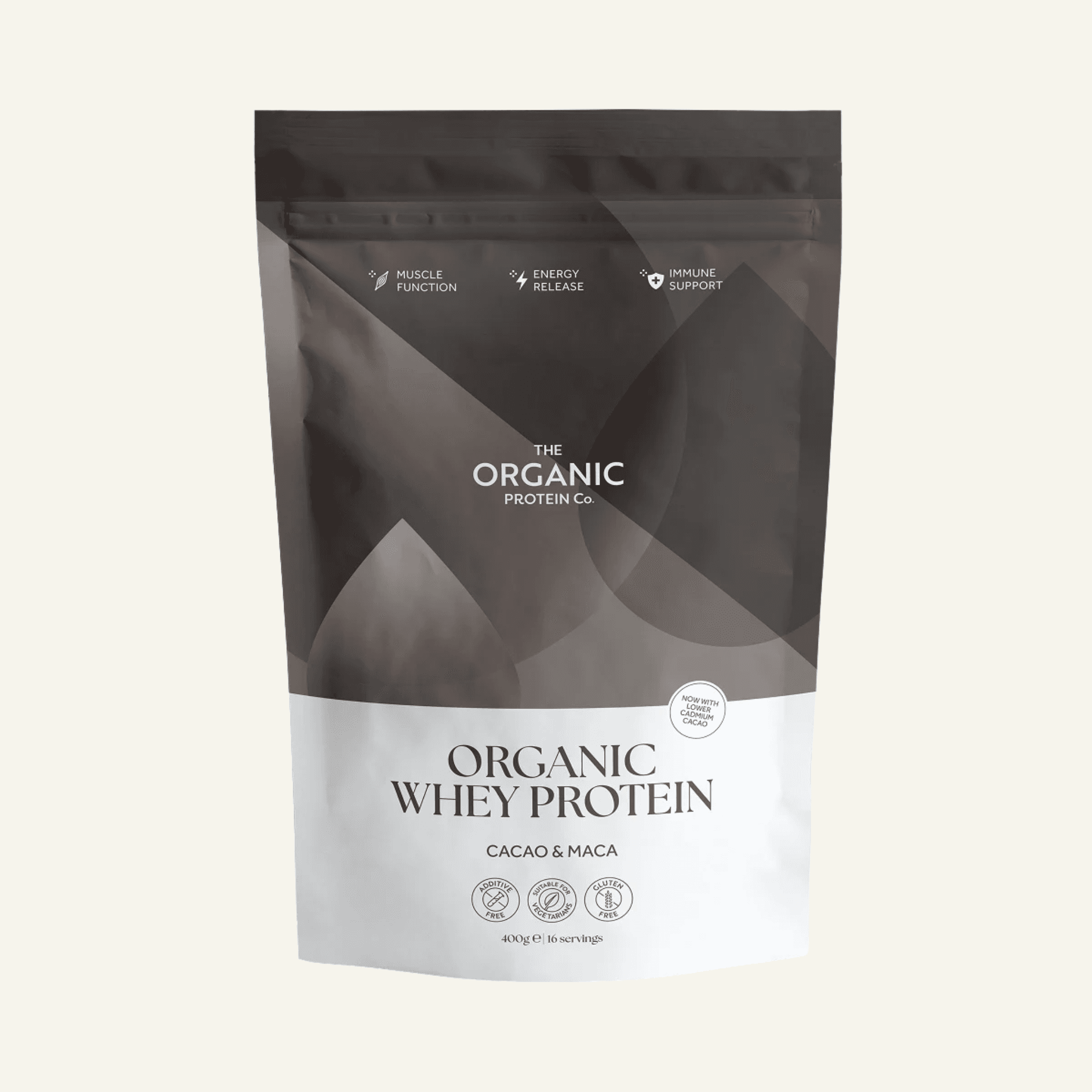Chocolate Organic Whey Protein (Cacao & Maca): 400g