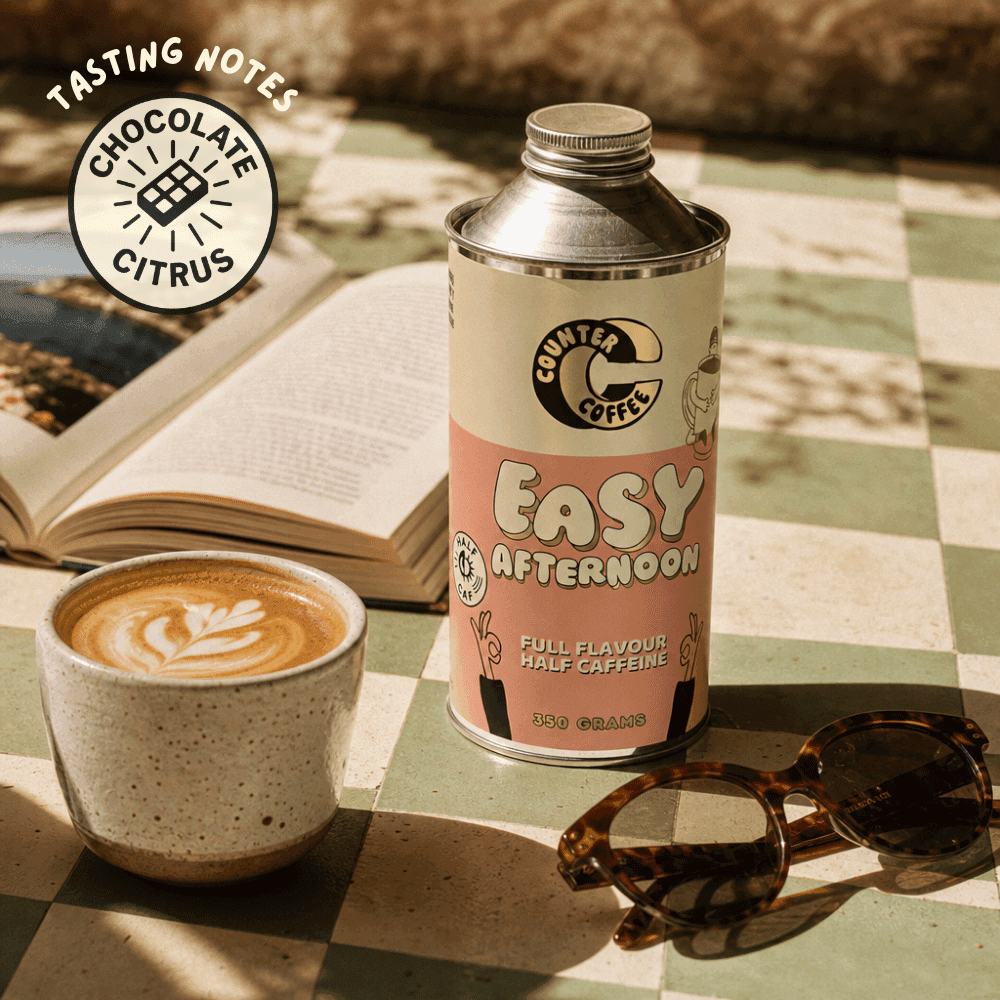 Coffee Easy Afternoon Half Caf Tin 350g Fresh Roasted Blend: Whole Bean / 350g