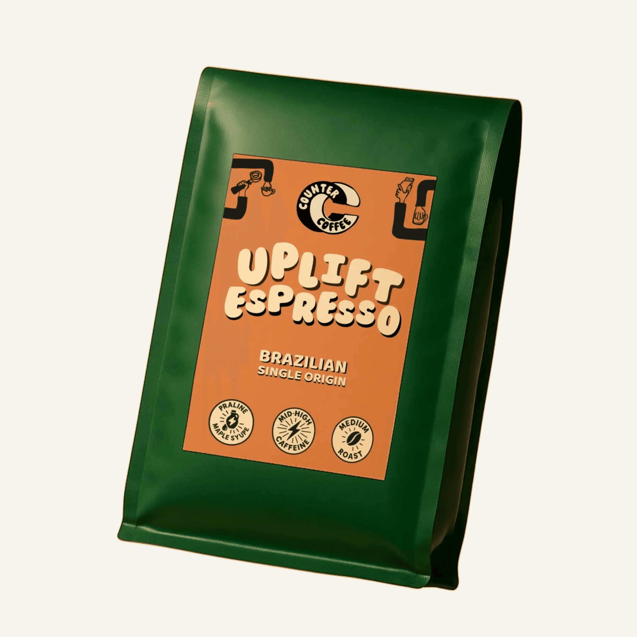 Coffee Uplift Espresso Fresh Roasted Brazilian 350g: Fine (Espresso)