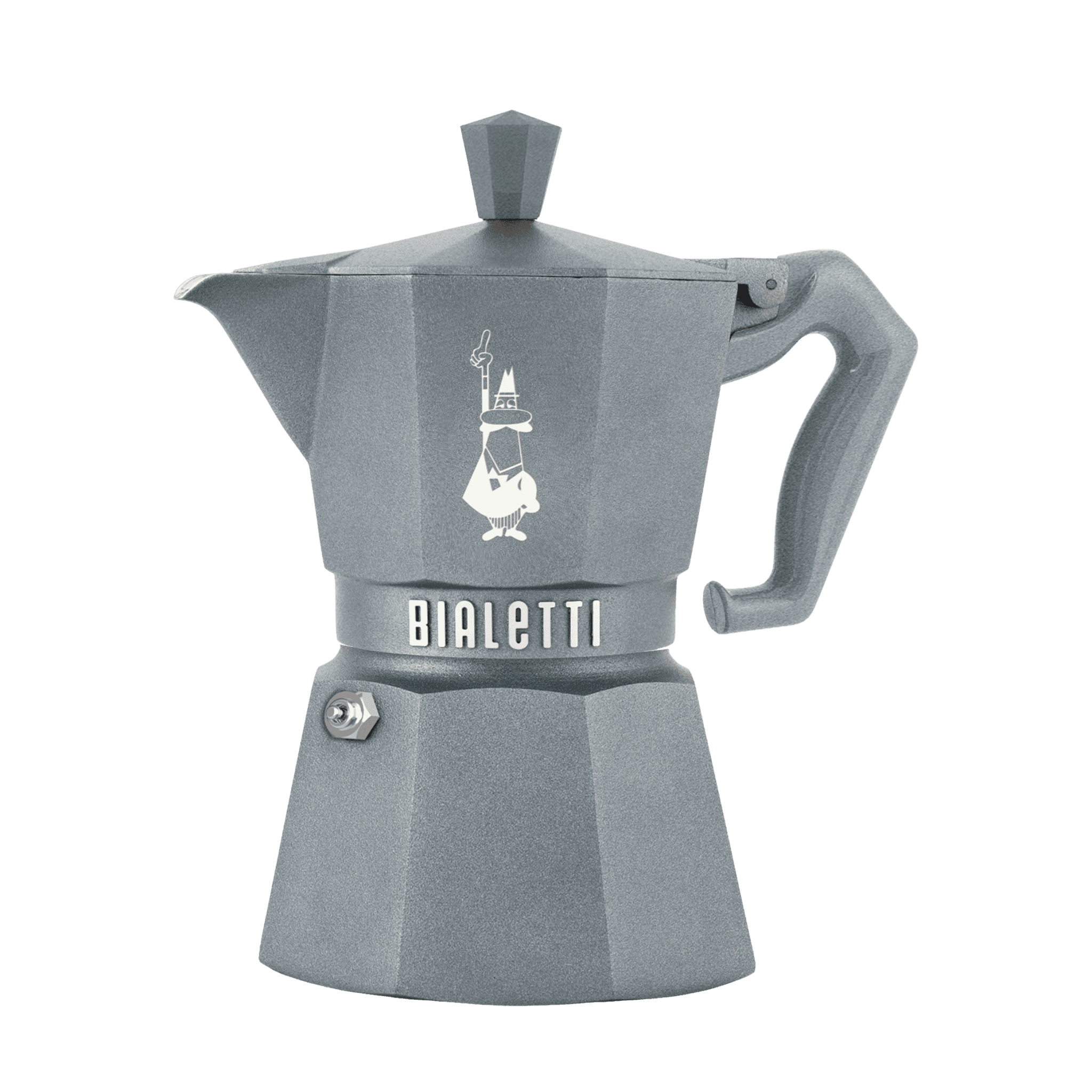 Moka Exclusive Octagonal Induction Stovetop Coffee Maker: Grey / 3 Cup